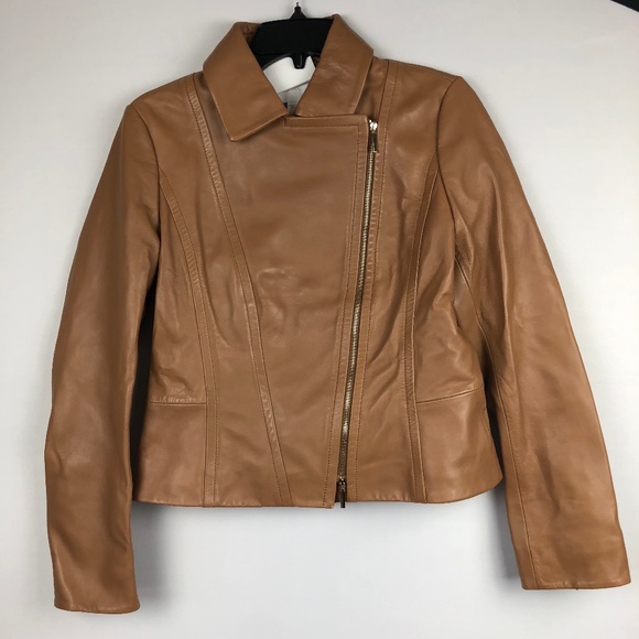 Hugo Boss Jackets & Blazers - Hugo Boss Leather Jacket with Asymmetric Zipper